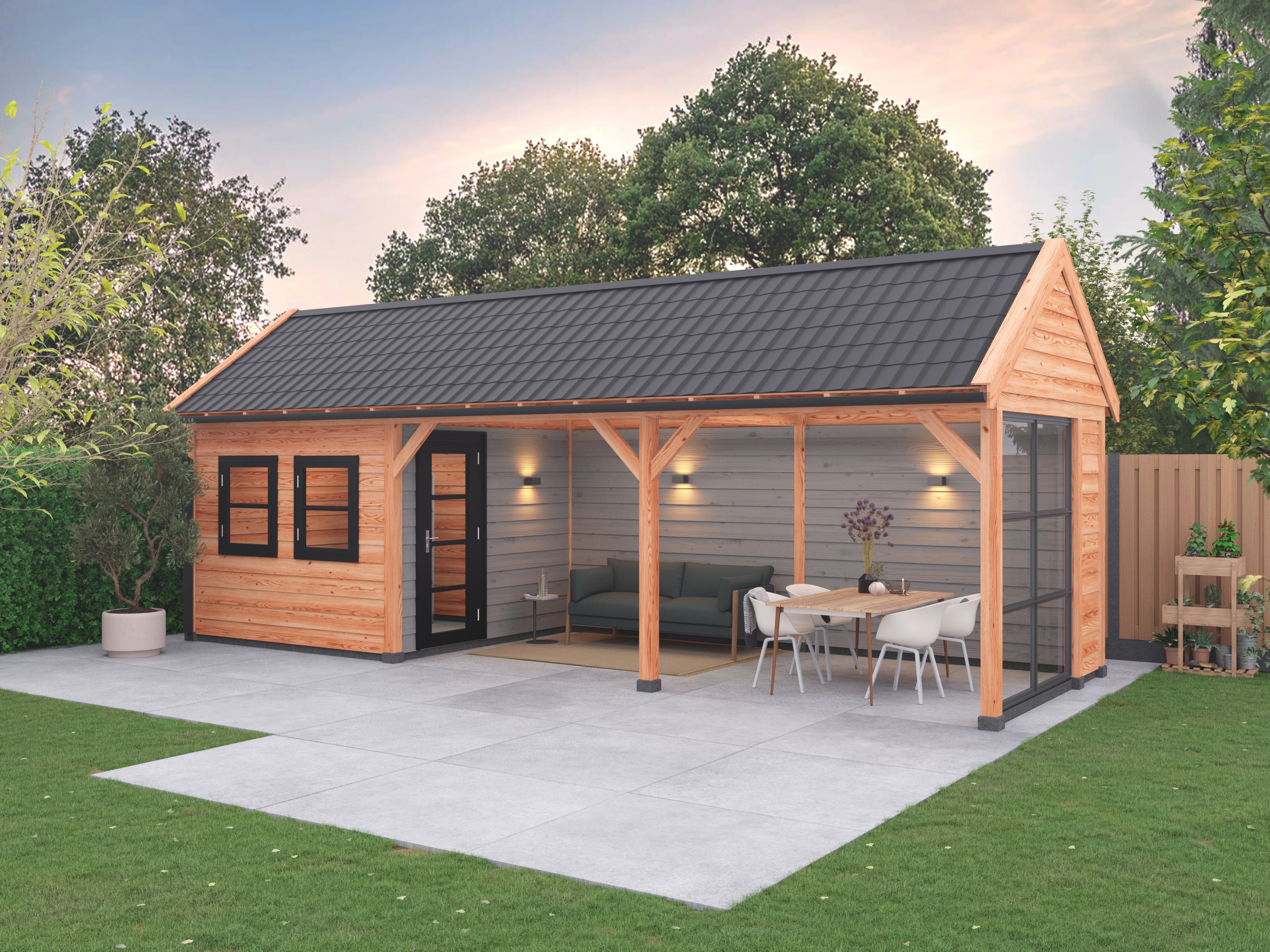 Douglas overkapping zadeldak, 900 x 300, Westwood Comfort - Afbeelding 2